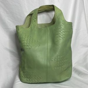 Bottega Veneta OMBRÉ Green Leather Intrecciato Shopper Tote Bag for TJB57 ONLY